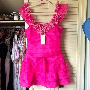 LoveShackFancy Chaya Dress NWT - Hot Pink - Size 4